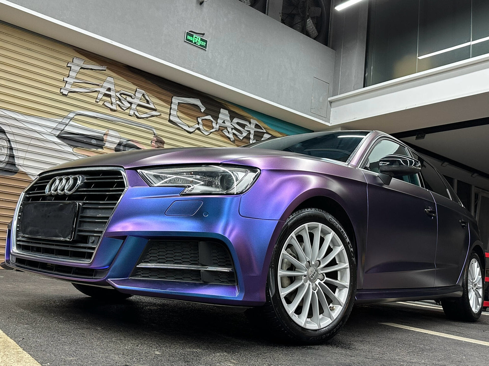 Color Shift Satin Purple Red Vinyl Wrap Auto