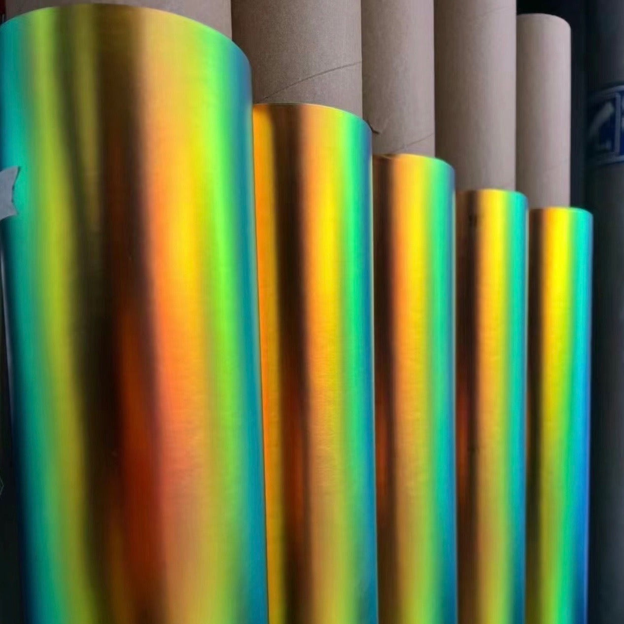 Satin Chrome Rainbow Green Vinyl Wrap Film color