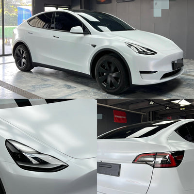 Satin Metallic Pearl White Vinyl Wrap