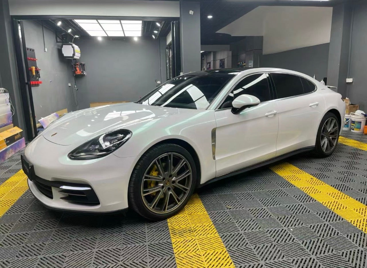 Color Shift Glitter Aurora White Vinyl Wrap Car Color