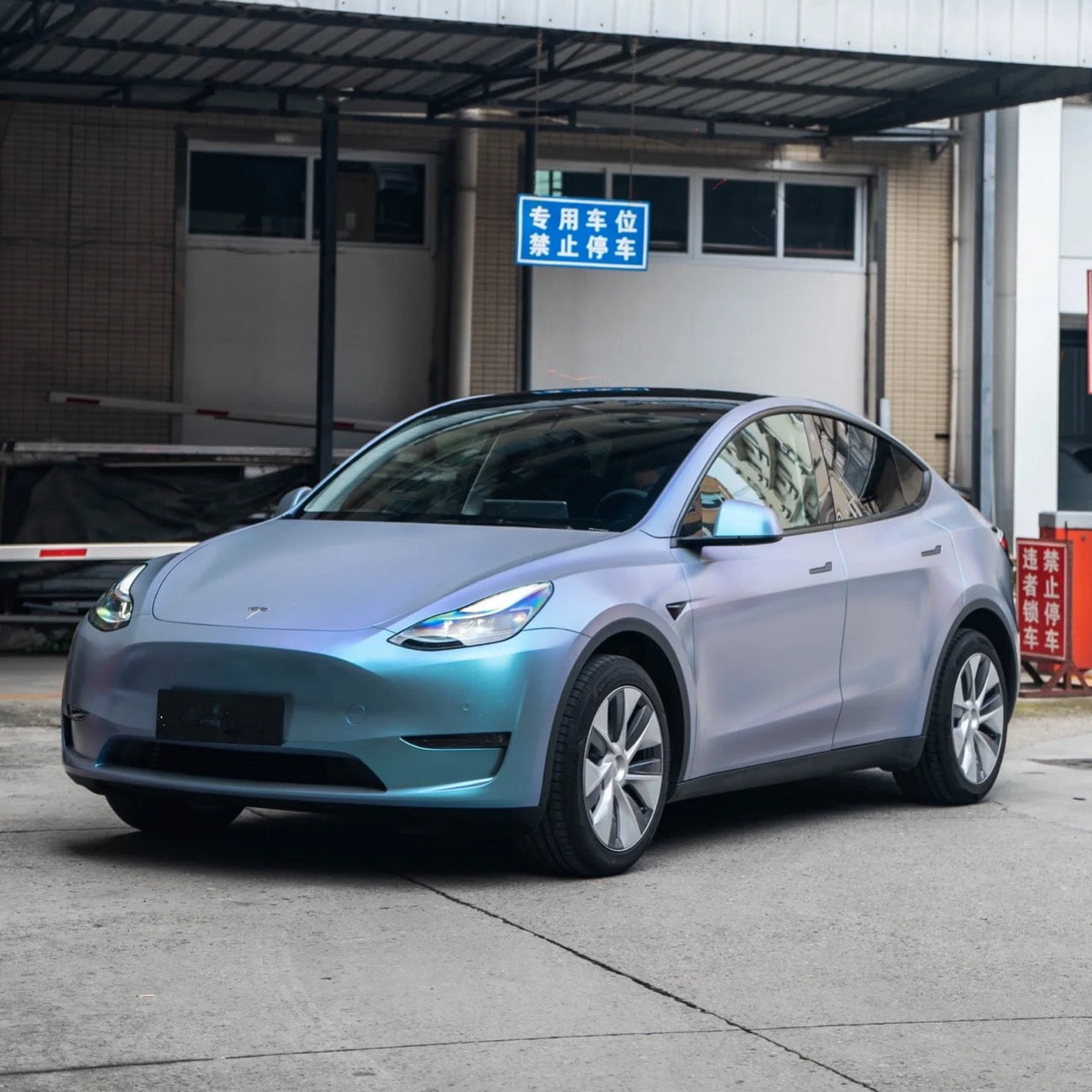 Color Shift Satin Gray Blue Vinyl Wrap