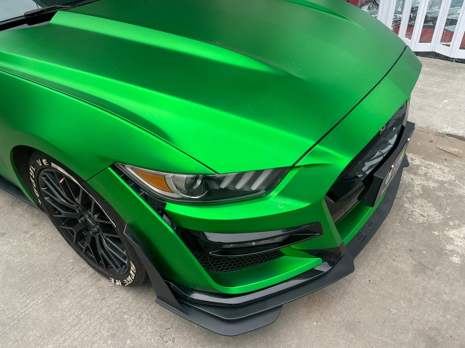 Satin Chrome Metal Green Vinyl Wrap