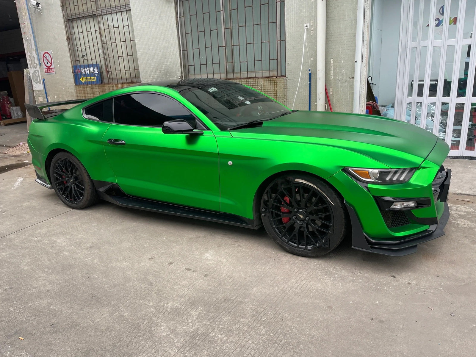 Satin Chrome Metal Green Vinyl Wrap