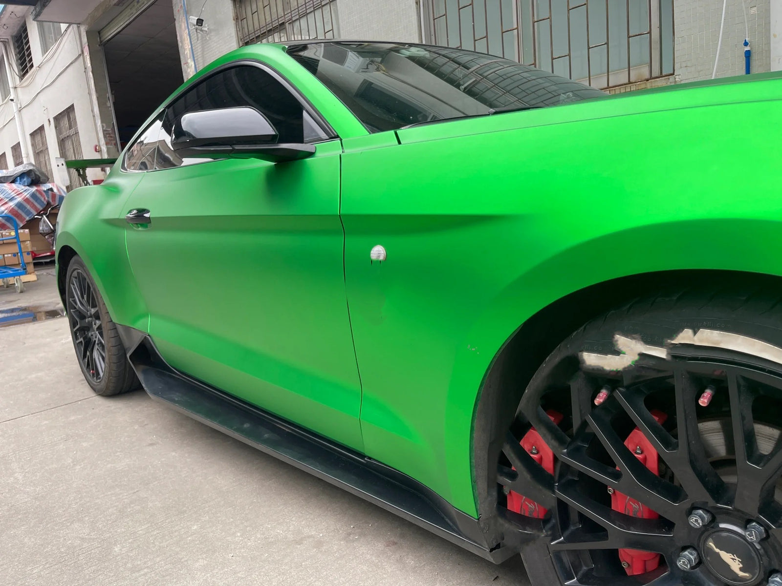 Satin Chrome Metal Green Vinyl Wrap