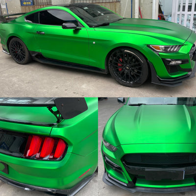 Satin Chrome Metal Green Vinyl Wrap