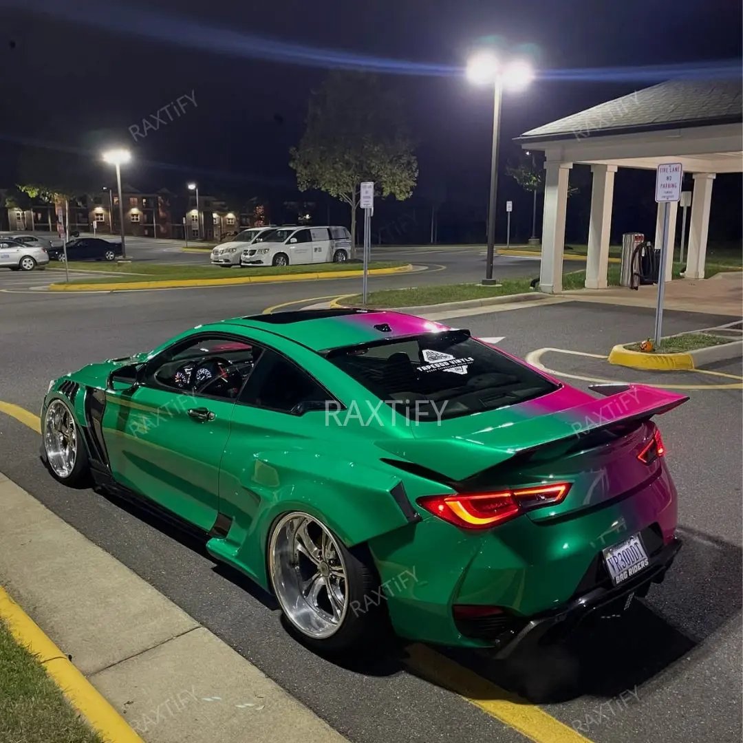 Infiniti Q60 Red to Green Fade Custom Vinyl Wrap raxtify