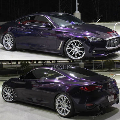 Infiniti Gloss Metallic Glitter Black Purple Car Wrap