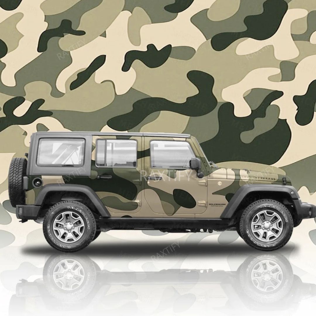 Jeep Wrangler Custom Camouflage Vinyl Wrap