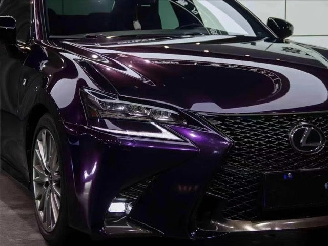 Lexus wrapped in Color Shift Glitter Black Purple Vinyl Wrap detail