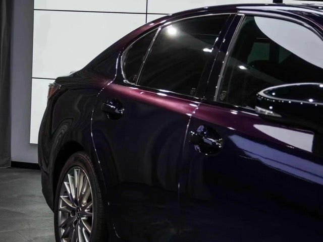 Lexus wrapped in Color Shift Glitter Black Purple Vinyl Wrap Partial