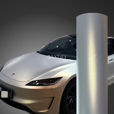 Satin Cyber Silver Gold Vinyl Wrap