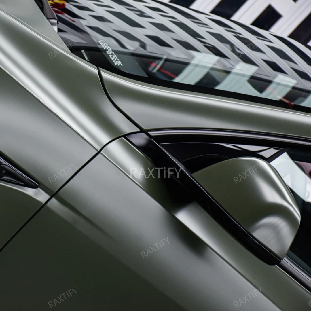 Matte Silk Army Green Vinyl Wrap Partial