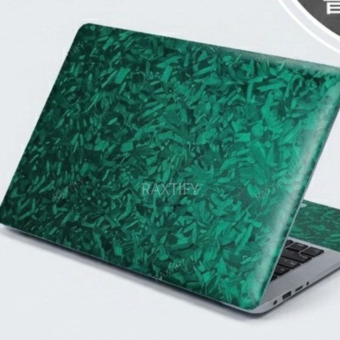 Matte Black Green Forged Carbon Vinyl Wrap
