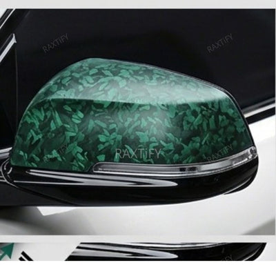 Matte Black Green Forged Carbon Vinyl Wrap