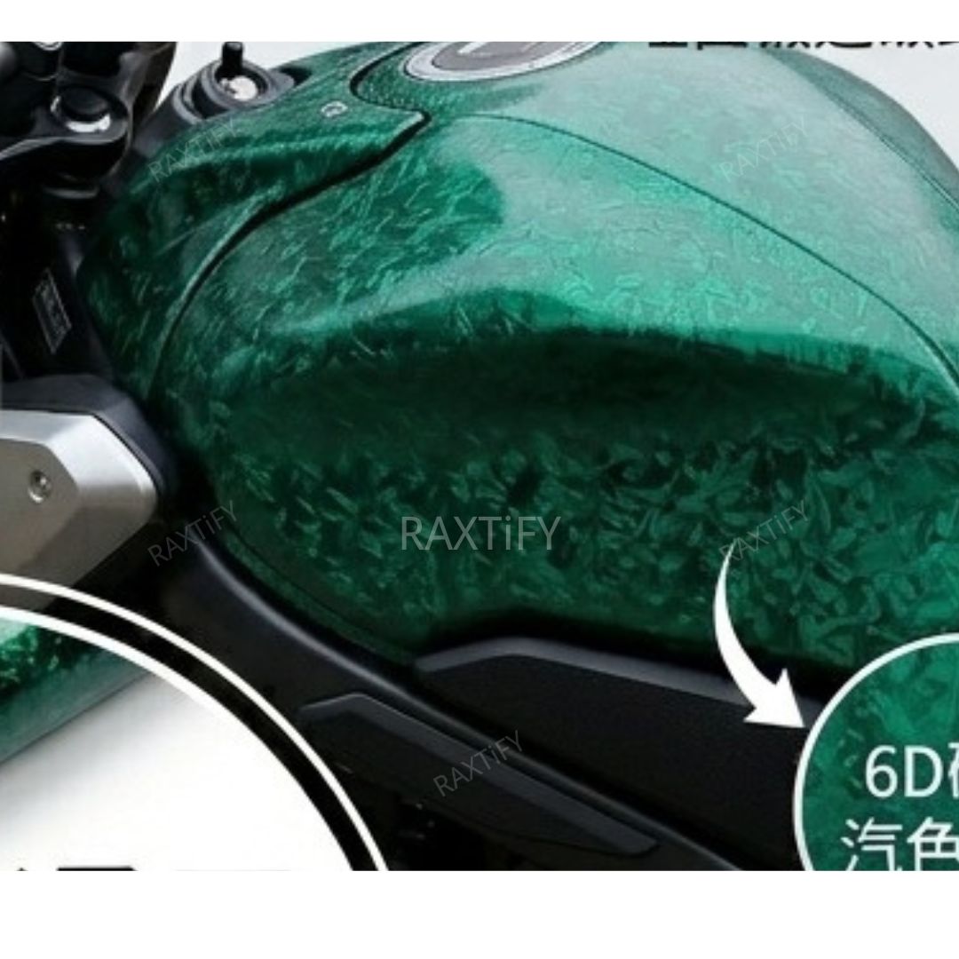 Matte Black Green Forged Carbon Vinyl Wrap