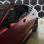 Matte Chrome Romanee Red Car Wrap partial