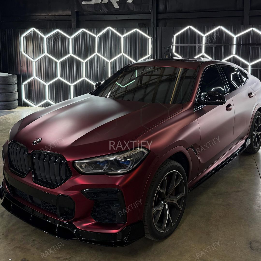 Matte Chrome Romanee Red Car Wrap bmw x6