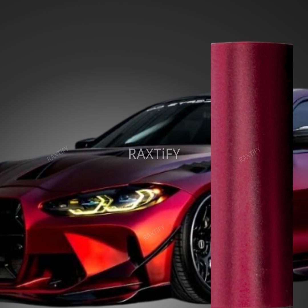 Matte Chrome Romanee Red Car Wrap