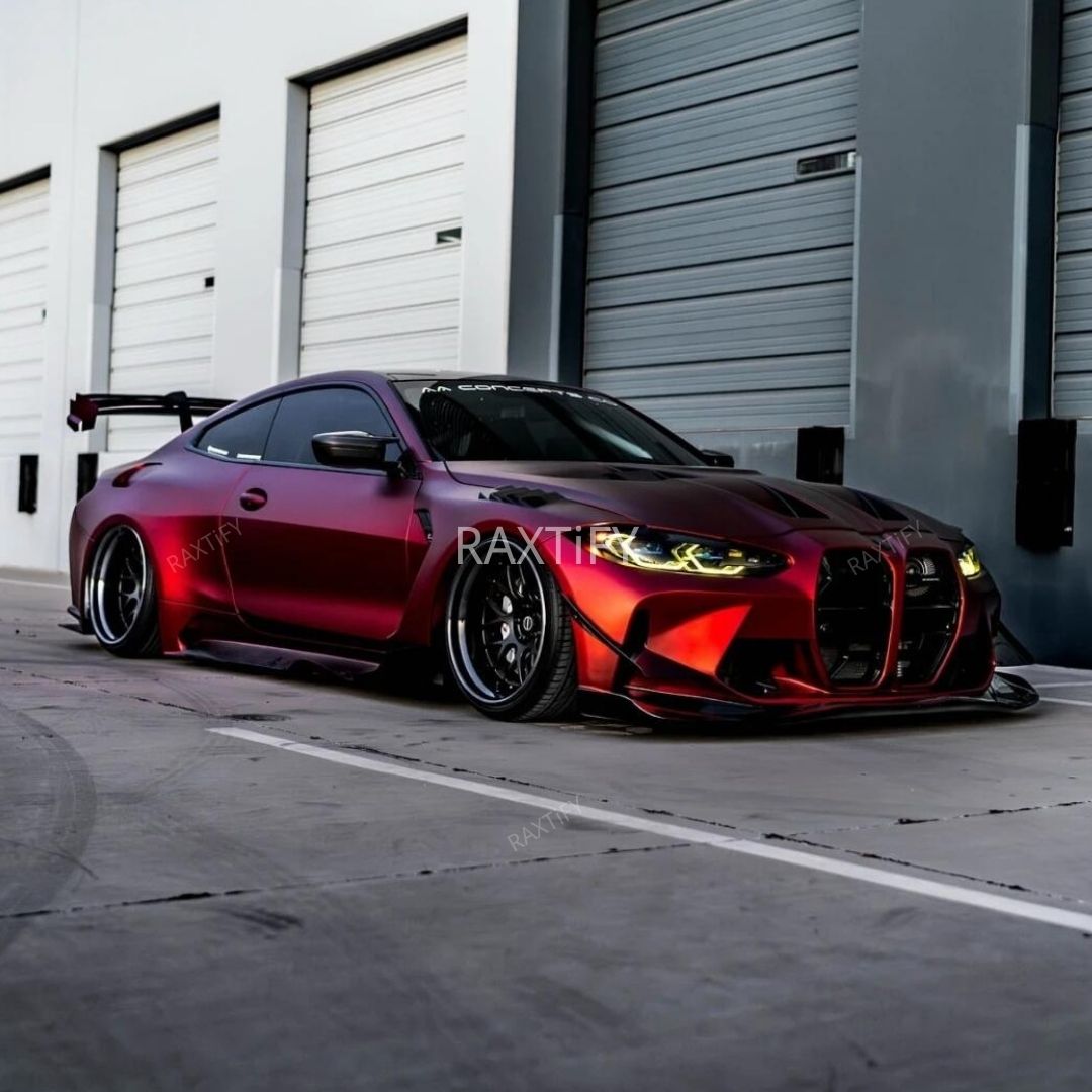 Matte Chrome Romanee Red Car Wrap