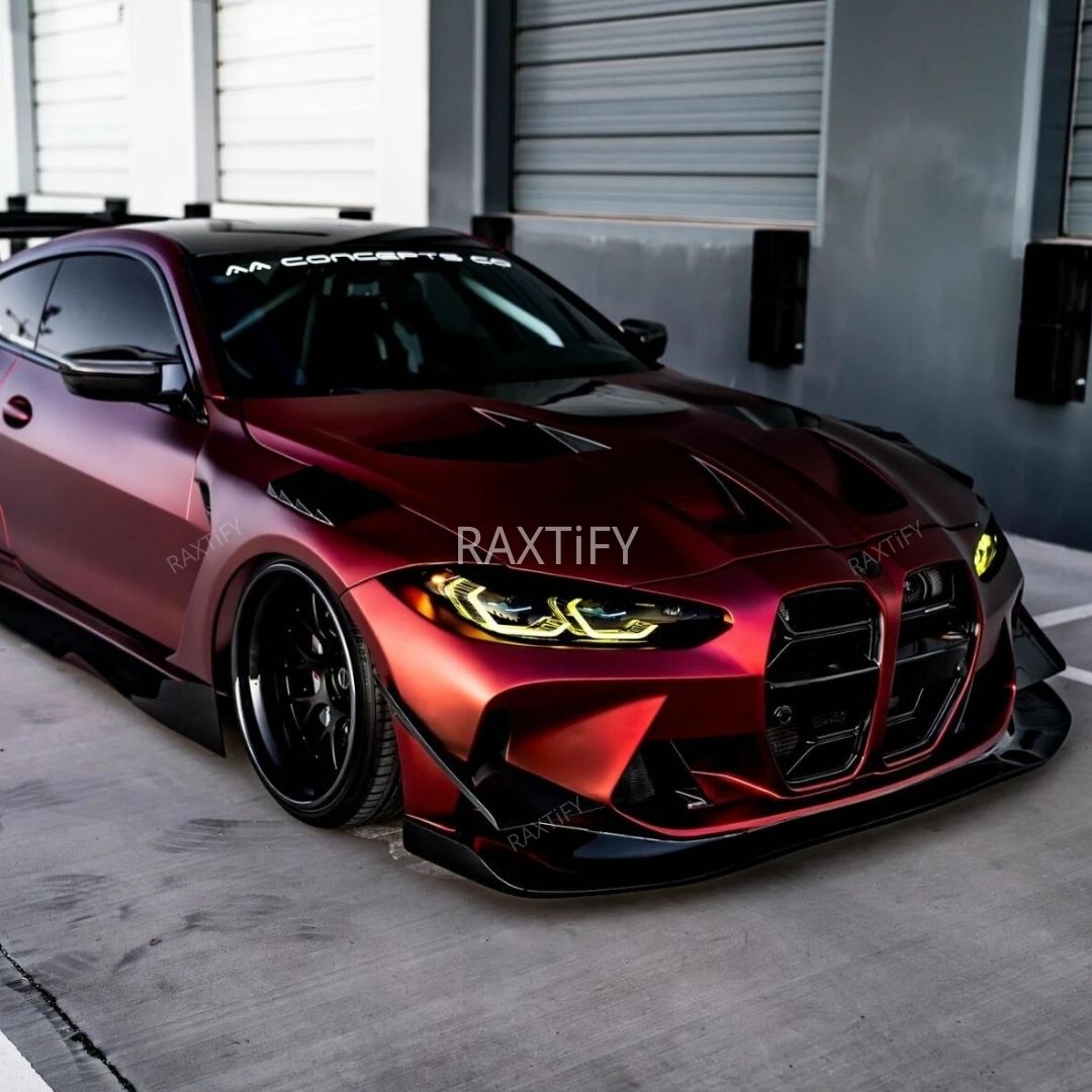 Matte Chrome Romanee Red Car Wrap