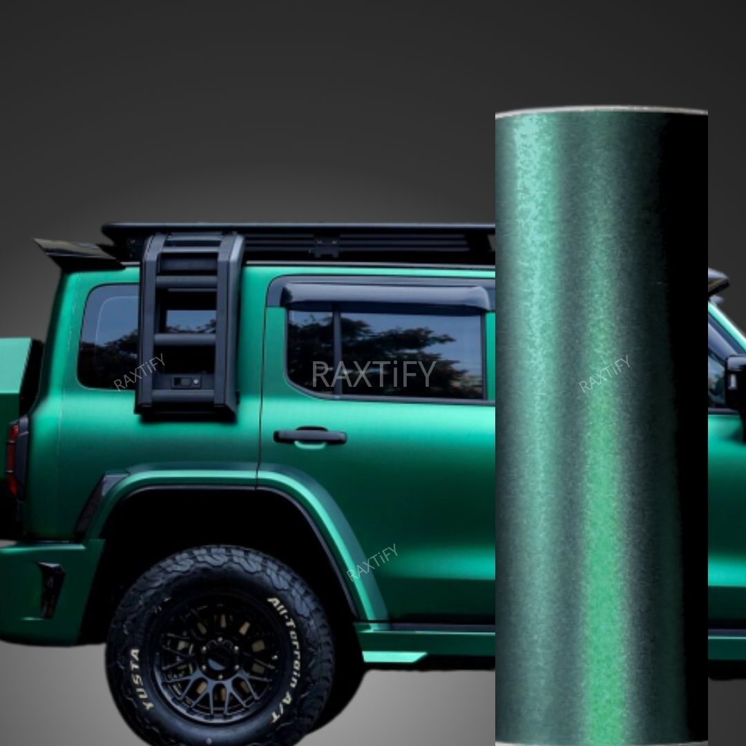 Matte Chrome Venom Green Car Wrap