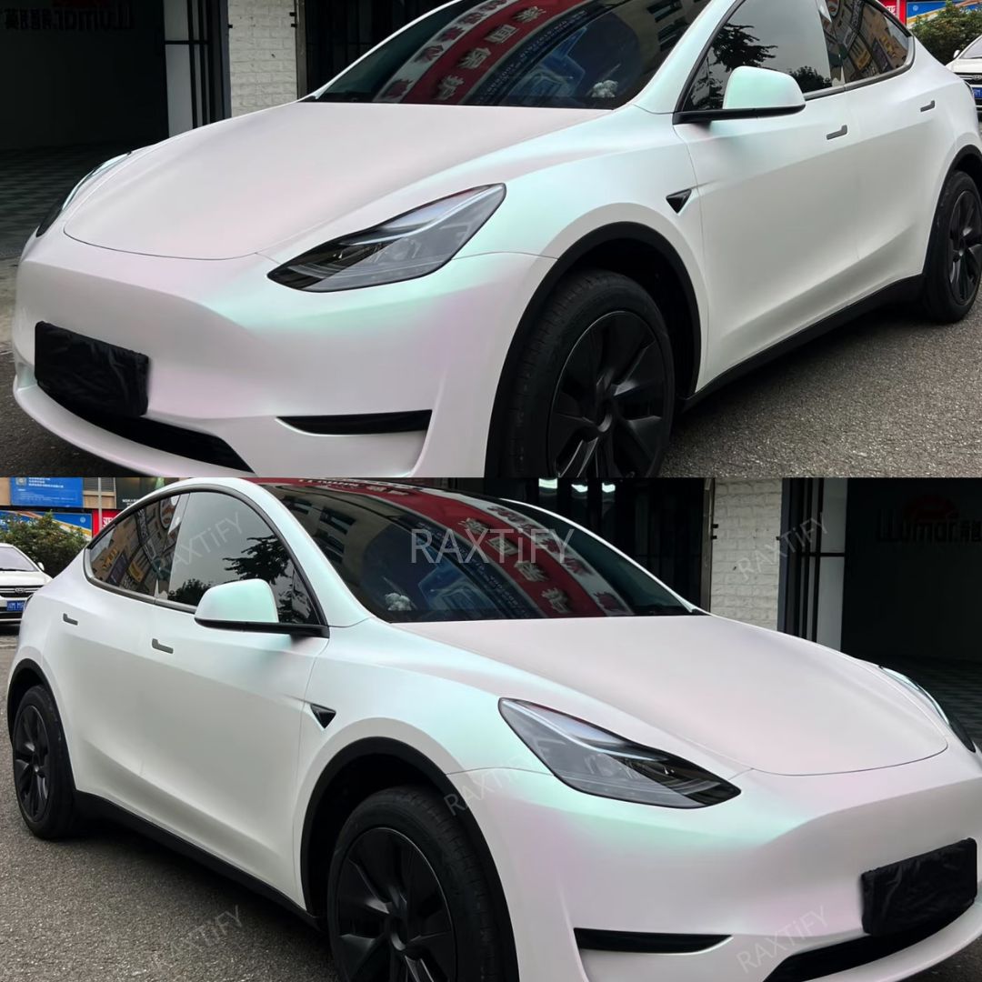 Matte Glitter Aurora Green  Vinyl Wrap tesla