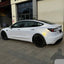 Matte Glitter White Gold Vinyl Wrap tesla side look