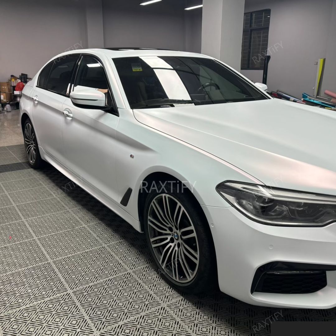 Matte Glitter White Pink Vinyl Wrap