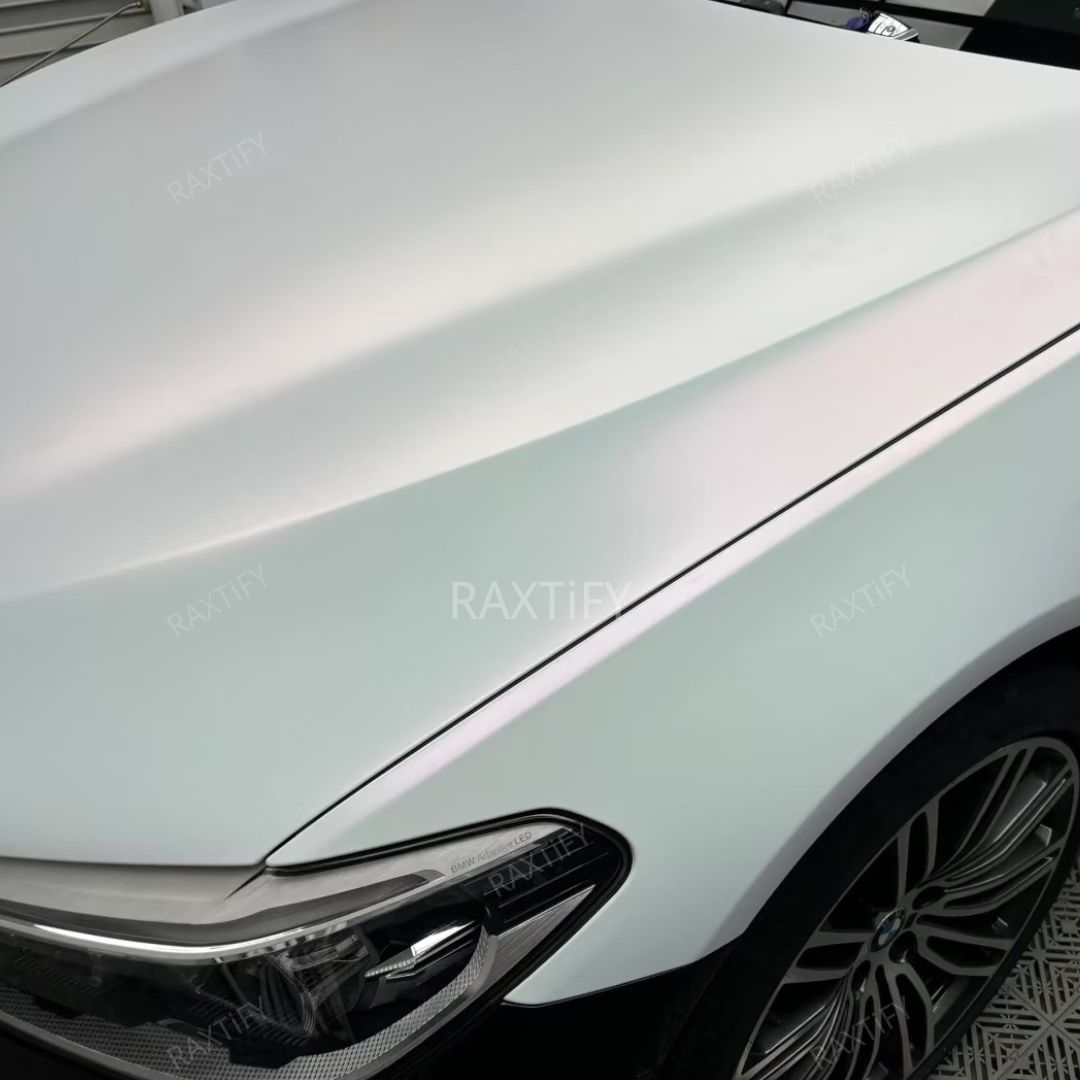 Matte Glitter White Pink Vinyl Wrap detail