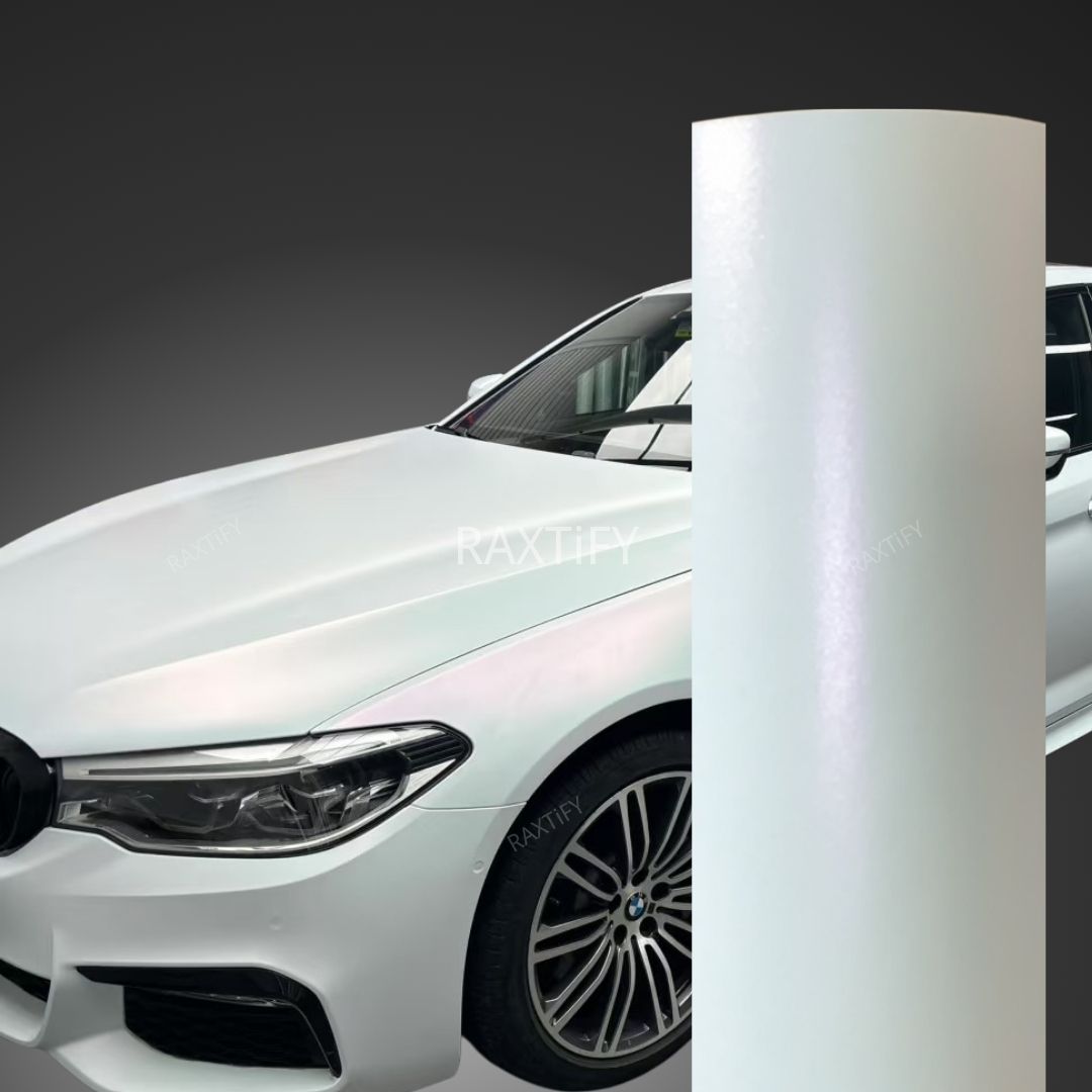 Matte Glitter White Pink Vinyl Wrap