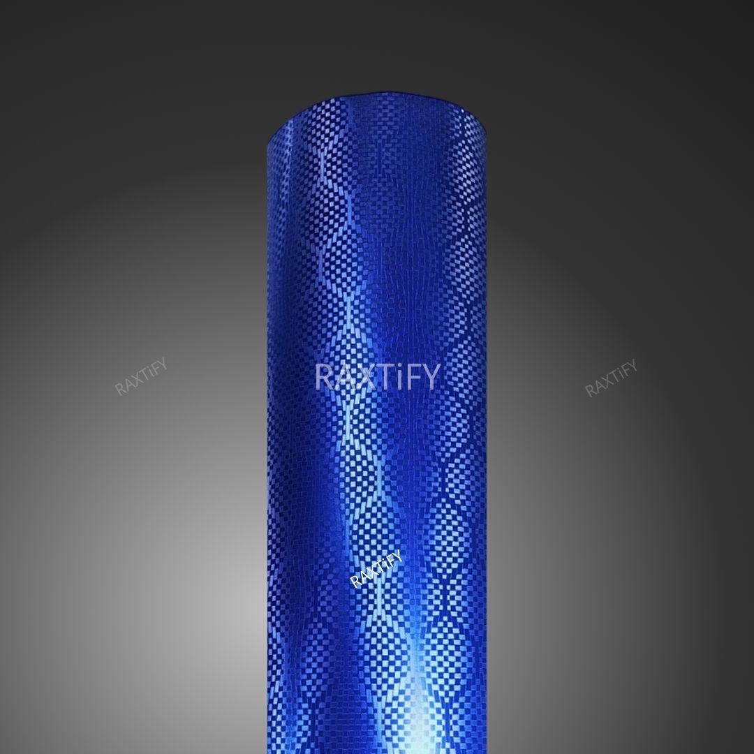 Matte Honeycomb Carbon Fiber Blue Vinyl Wrap