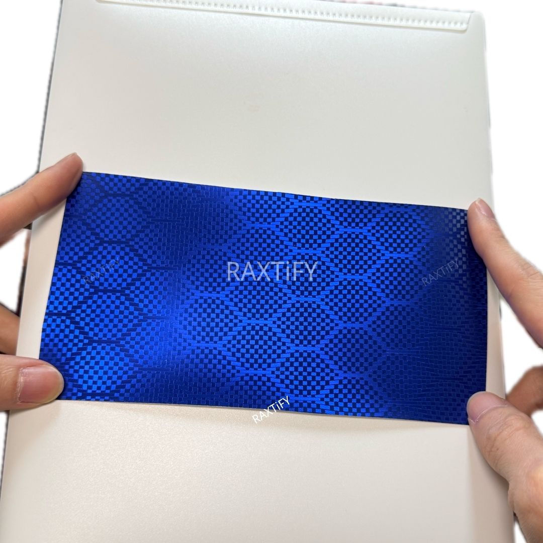Matte Honeycomb Carbon Fiber Blue Vinyl Wrap