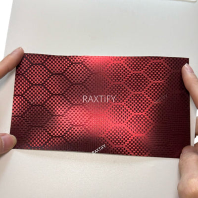 Matte Honeycomb Carbon Fiber Dark Red Vinyl Wrap