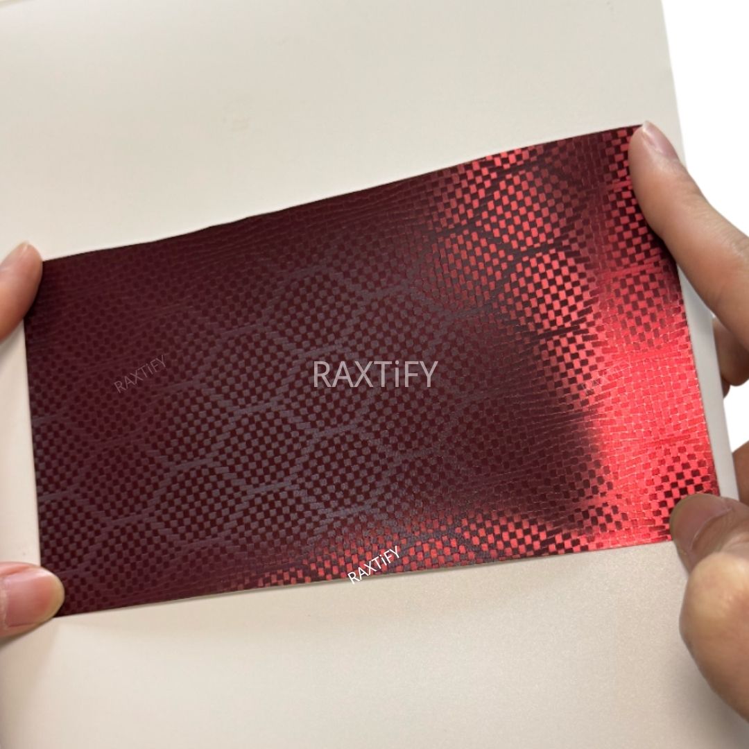 Matte Honeycomb Carbon Fiber Dark Red Vinyl Wrap