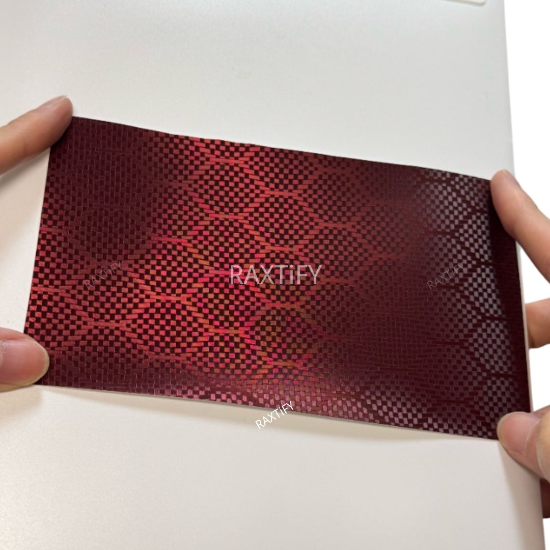 Matte Honeycomb Carbon Fiber Dark Red Vinyl Wrap