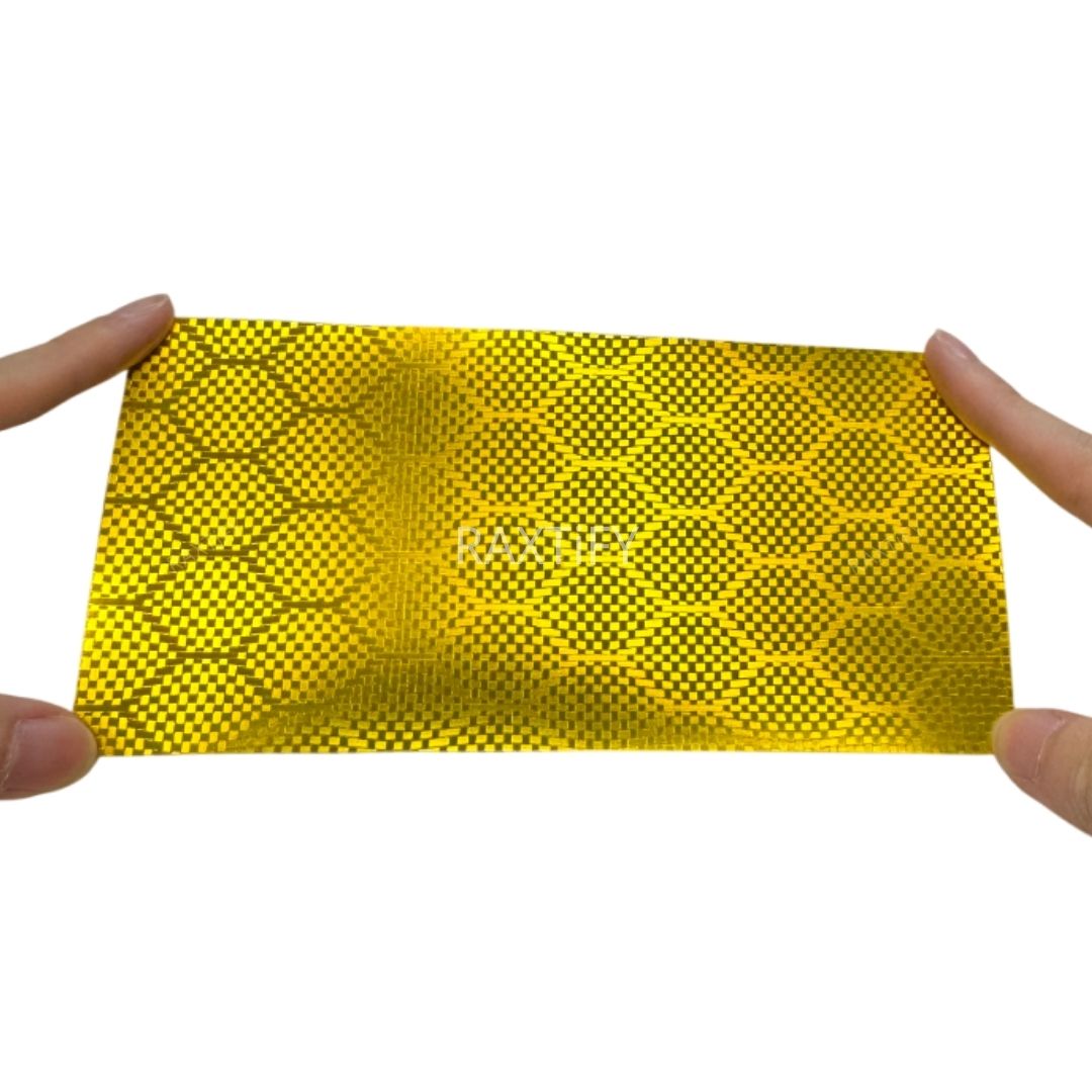 Matte Honeycomb Carbon Fiber Gold Vinyl Wrap