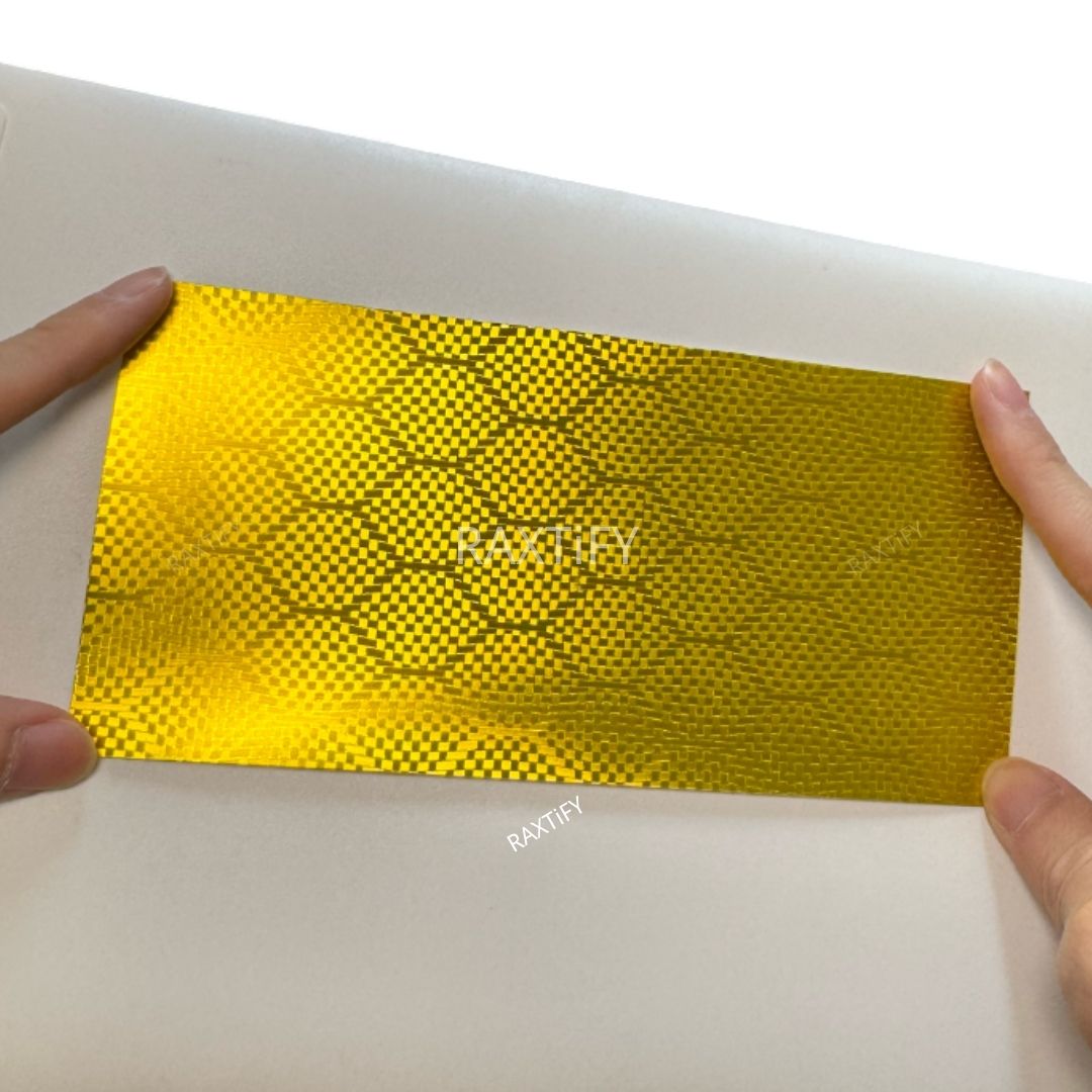 Matte Honeycomb Carbon Fiber Gold Vinyl Wrap