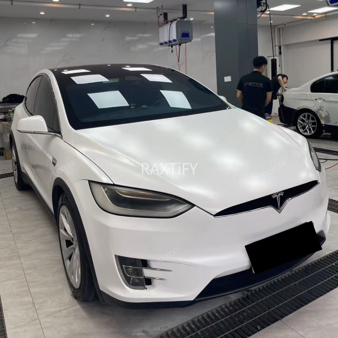 Matte Metallic Titanium White Vinyl Wrap