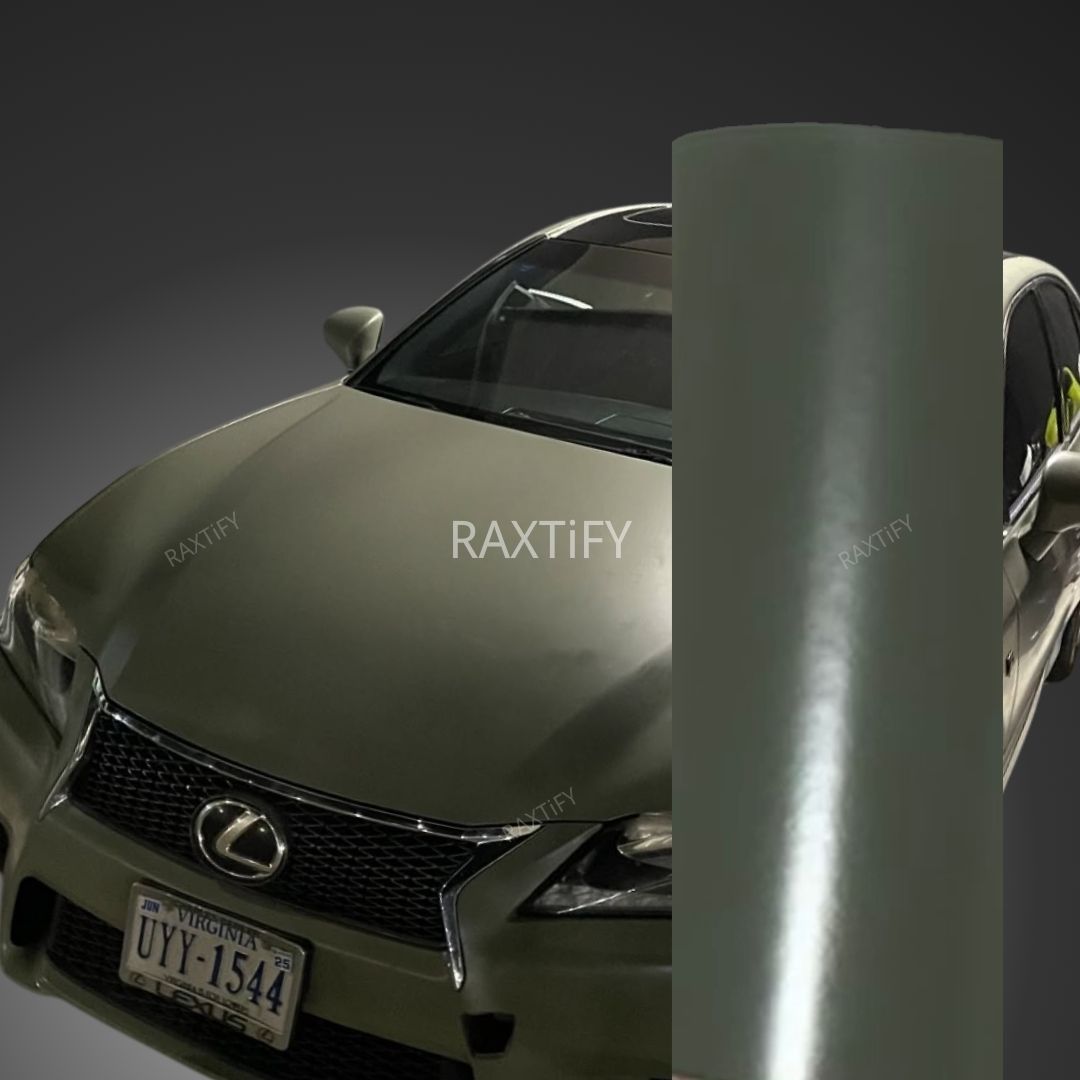 Matte Military Green Vinyl Wrap Car