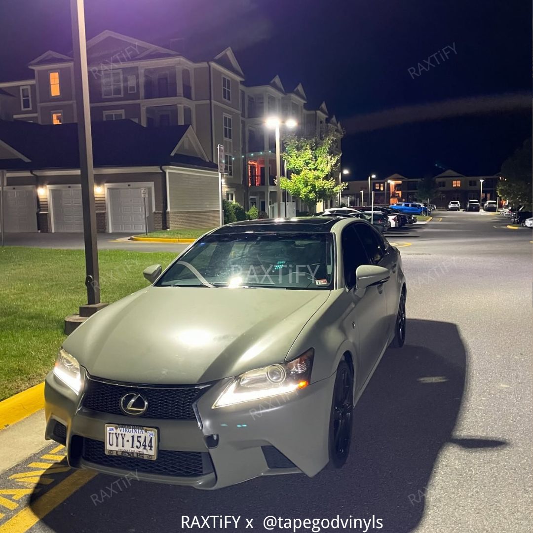 Matte Military Green Vinyl Wrap Car