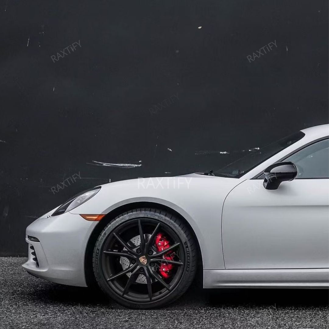 Matte Silk Ash Gray Vinyl Wrap on porsche side