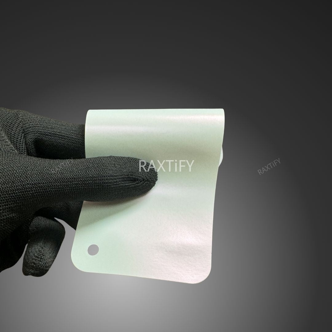 Matte Silk White Red Car Wrap swatch card