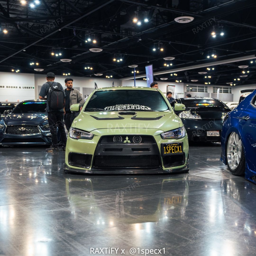 Mitsubishi in Gloss Diamond Pearl Light Khaki Green Vinyl Wrap