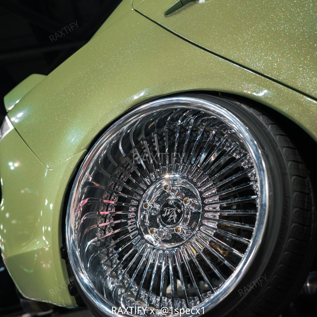 Mitsubishi in Gloss Diamond Pearl Light Khaki Green Vinyl Wrap