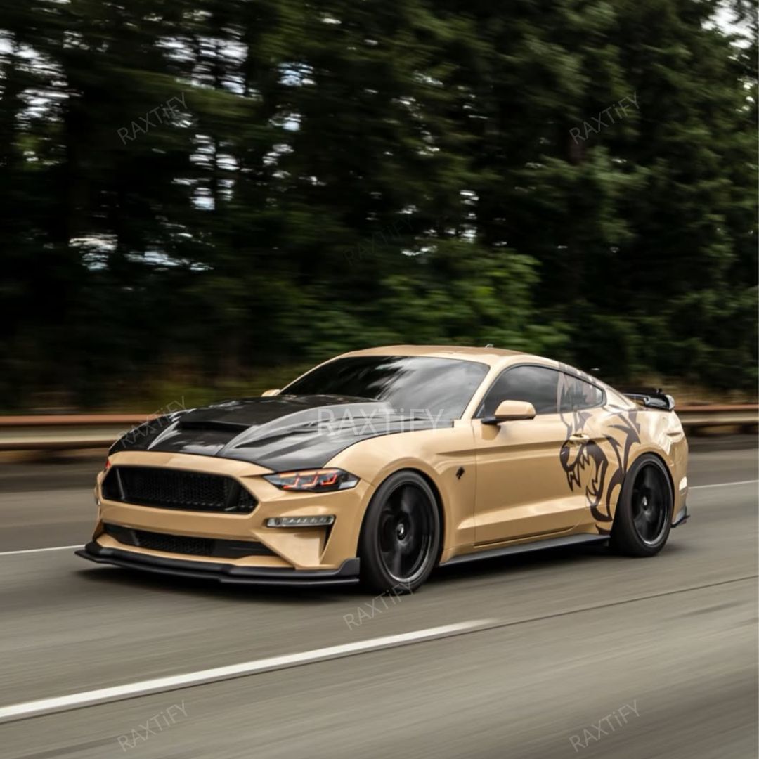 Gloss Concord Buff Vinyl Wrap mustang look