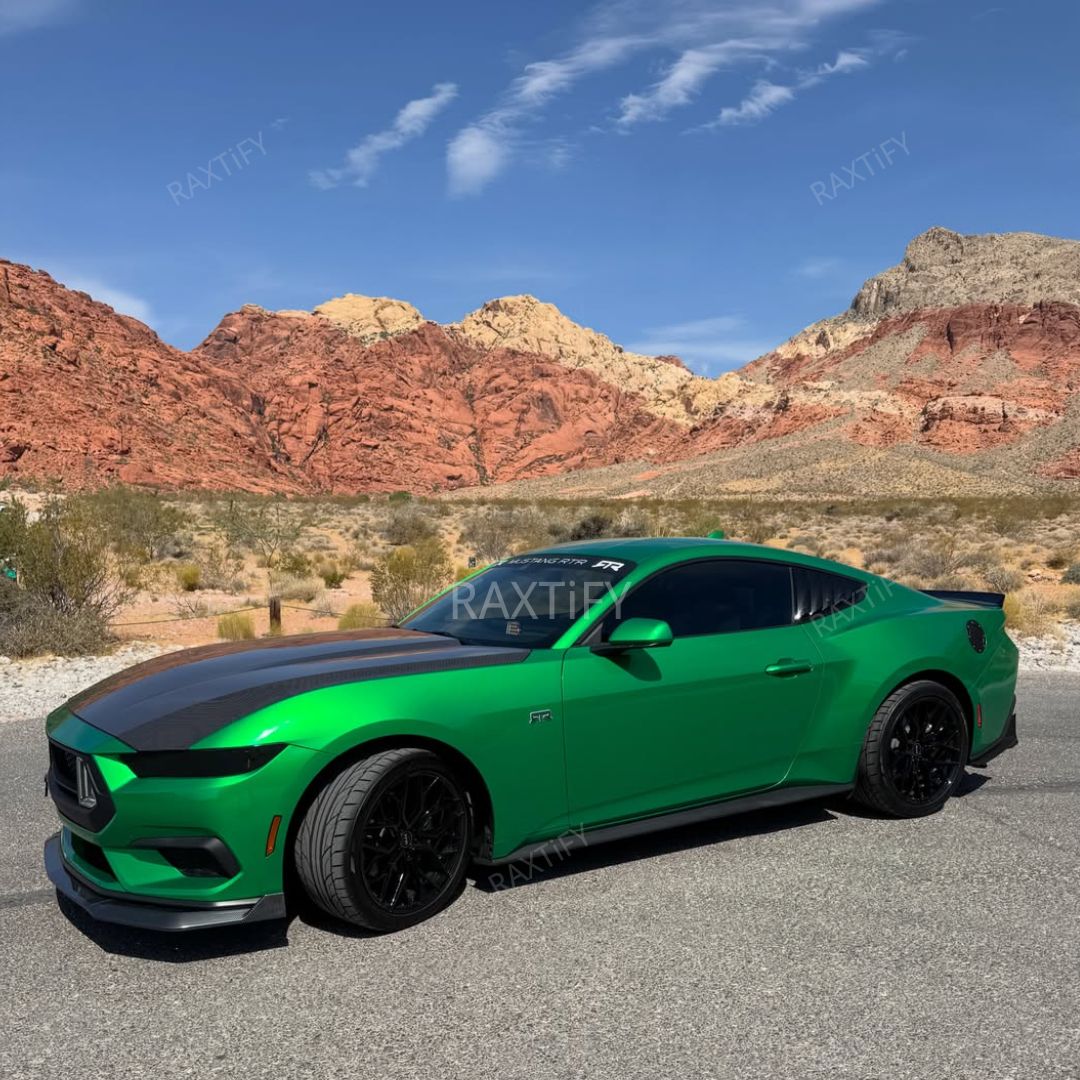 mustang Gloss Metallic Flame Green Car Wrap
