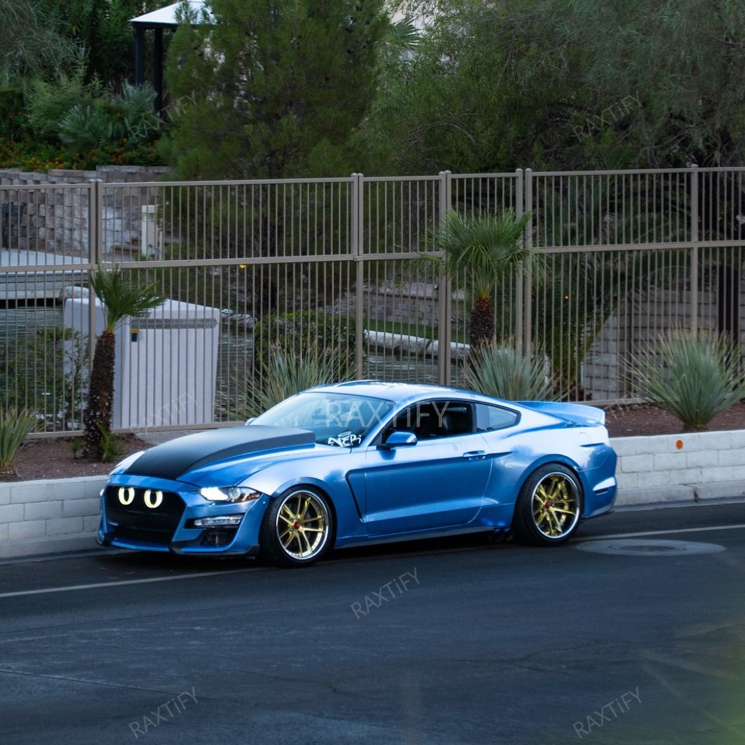 Mustang Gloss Metallic Silver Lake Blue Vinyl Wrap
