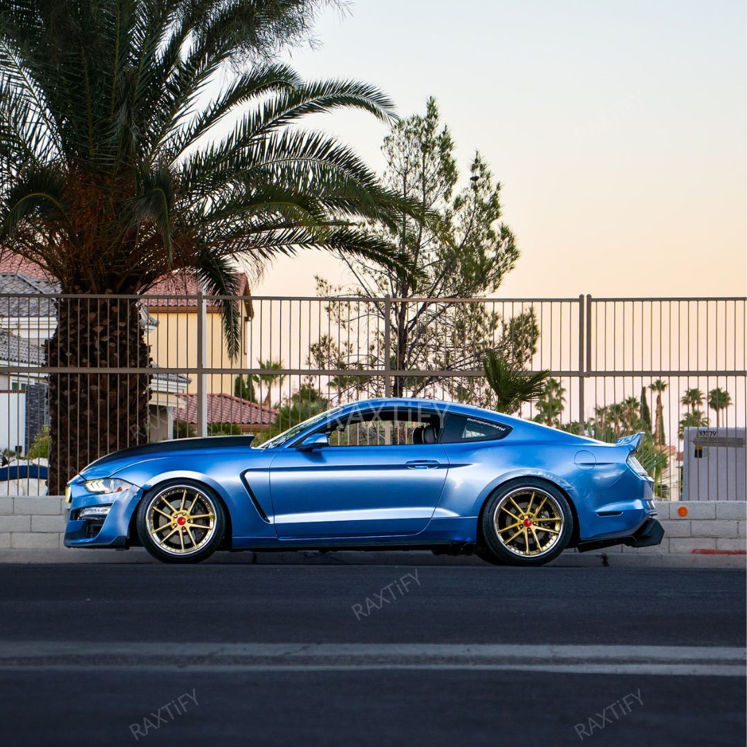 Mustang Gloss Metallic Silver Lake Blue Vinyl Wrap