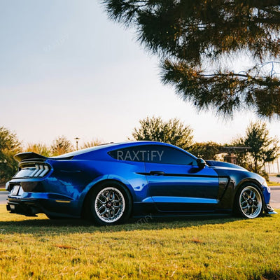 Mustang Mirror Chrome Blue Vinyl Wrap