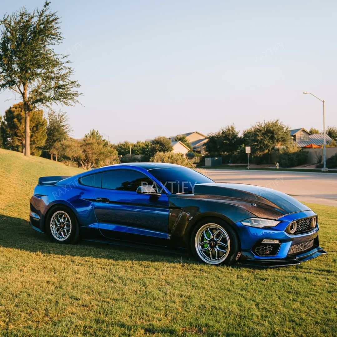 Mustang Mirror Chrome Blue Vinyl Wrap